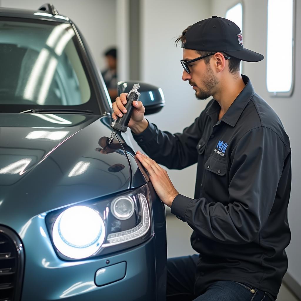 Mobile Car Paint Repair Equipment in Use