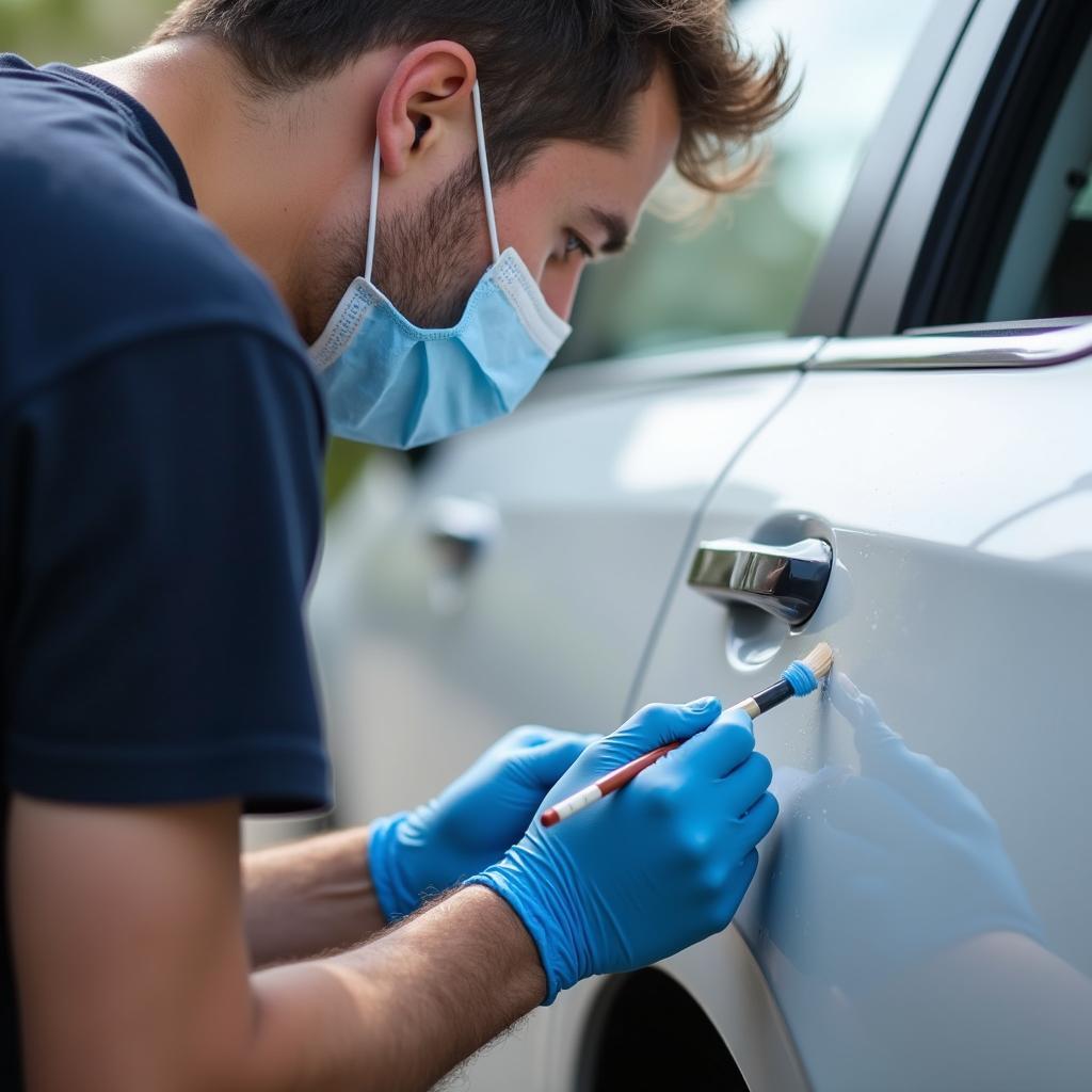 Mobile Car Paint Repair Technician at Work