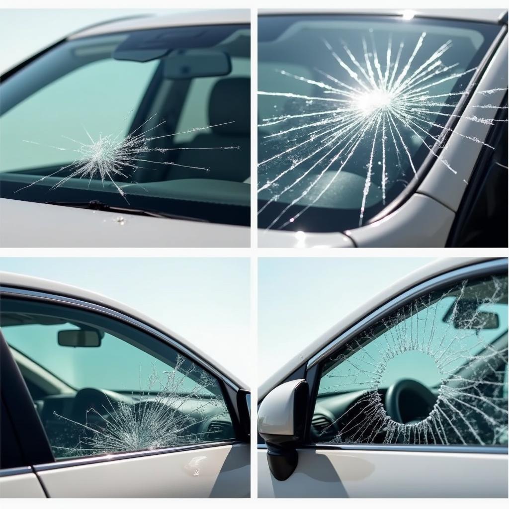 Image of various types of car window damage