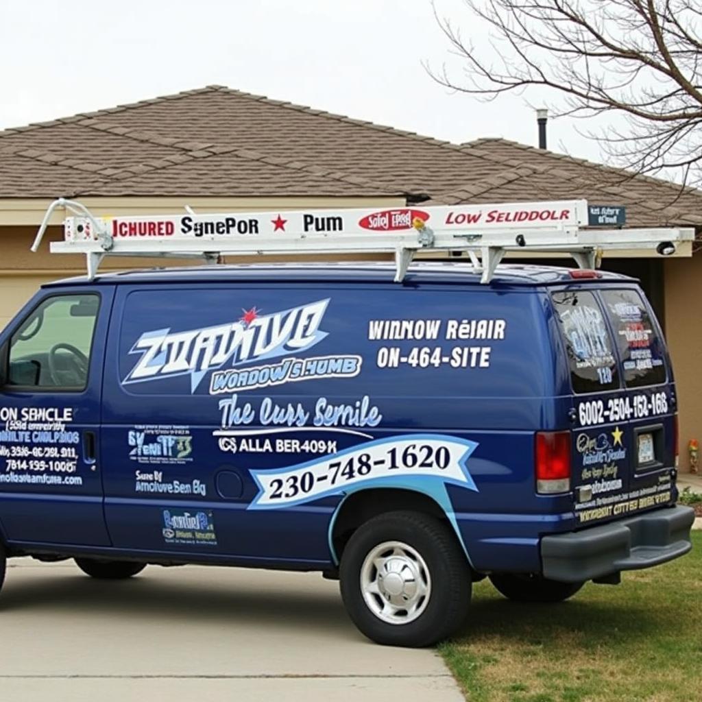 Mobile car window repair van in Albuquerque