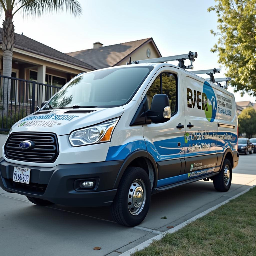 Mobile car window repair service van in Buena Park