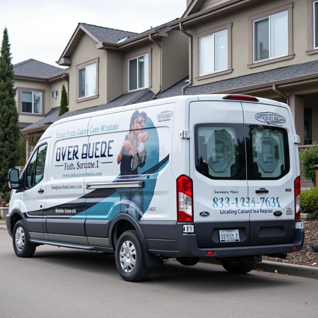 Mobile car window repair van in Calgary