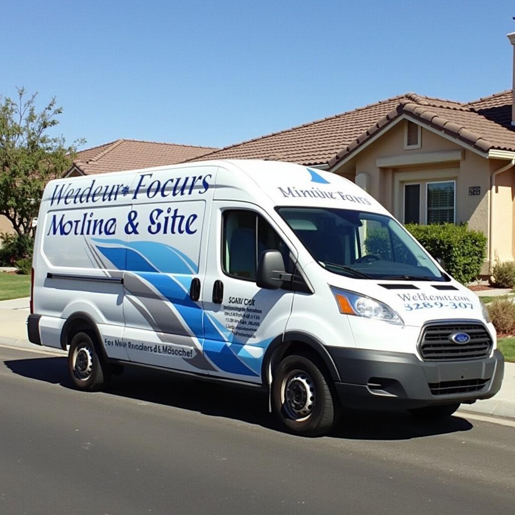 Mobile car window repair service van in Colton CA