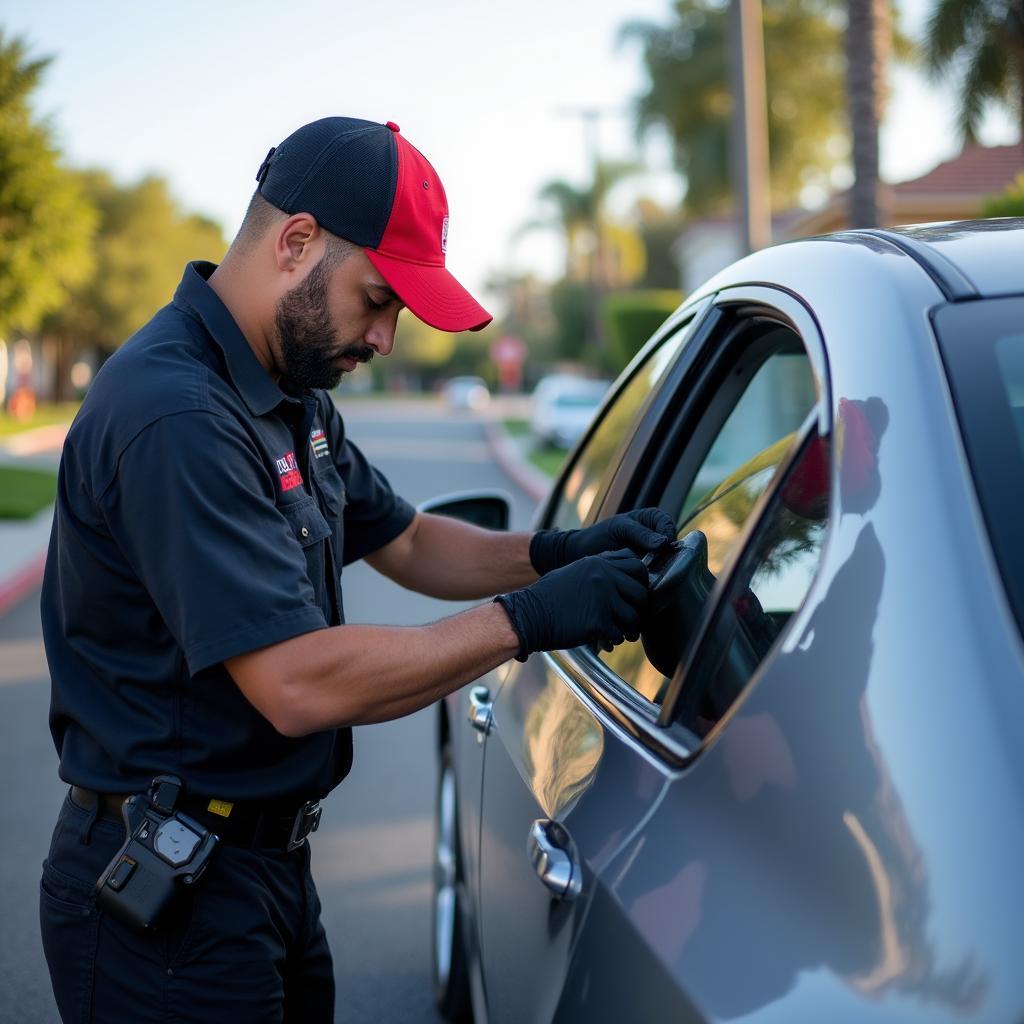 Mobile car window repair service in Huntington Beach, California.