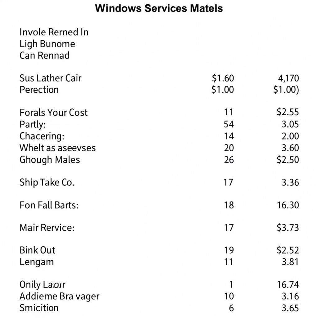 Example Mobile Car Window Repair Invoice in Pima County