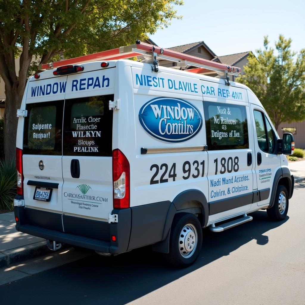 Mobile car window repair van in Redwood City