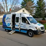 Mobile car window repair service van in Rockford