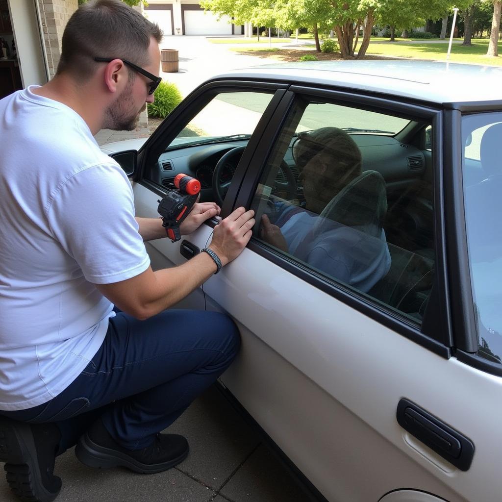 Mobile Car Window Repair Service in Action