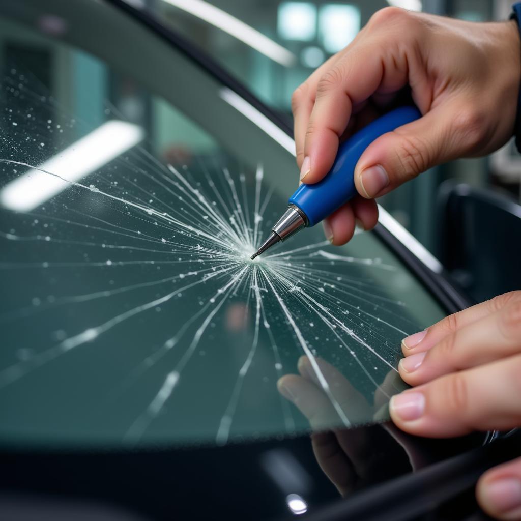 Mobile Window Repair Technician with Tools