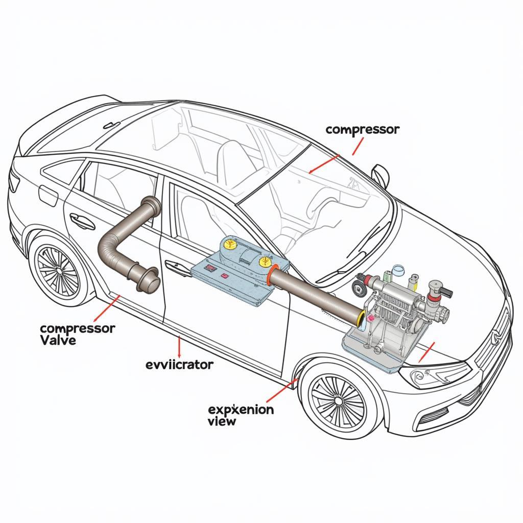 Modern Car AC System Components Diagram