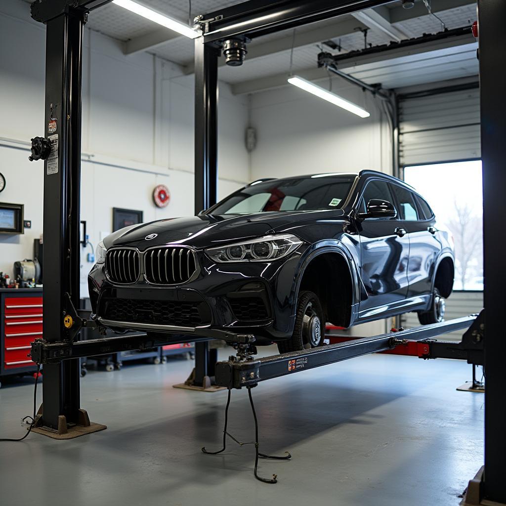 Advanced equipment in a Llanthony Road repair shop