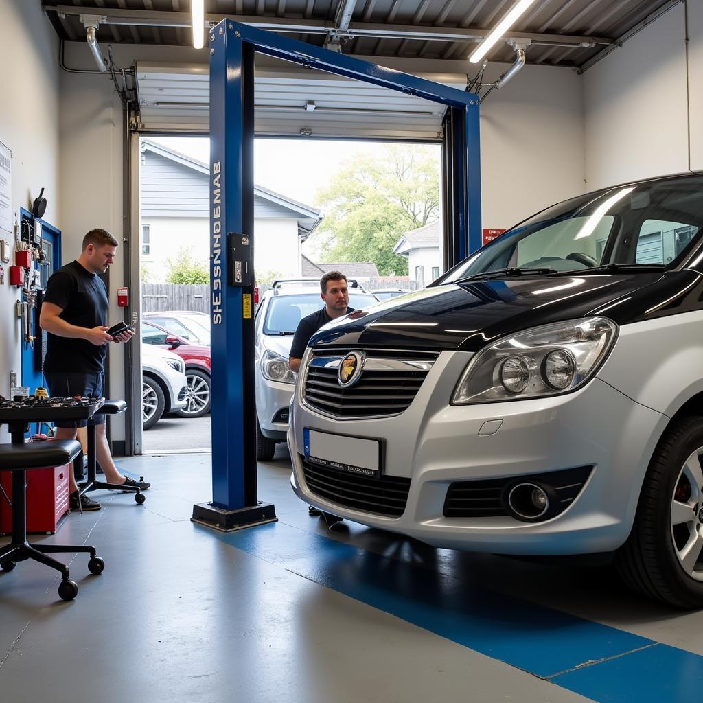 A modern car bumper repair shop in Ilkley