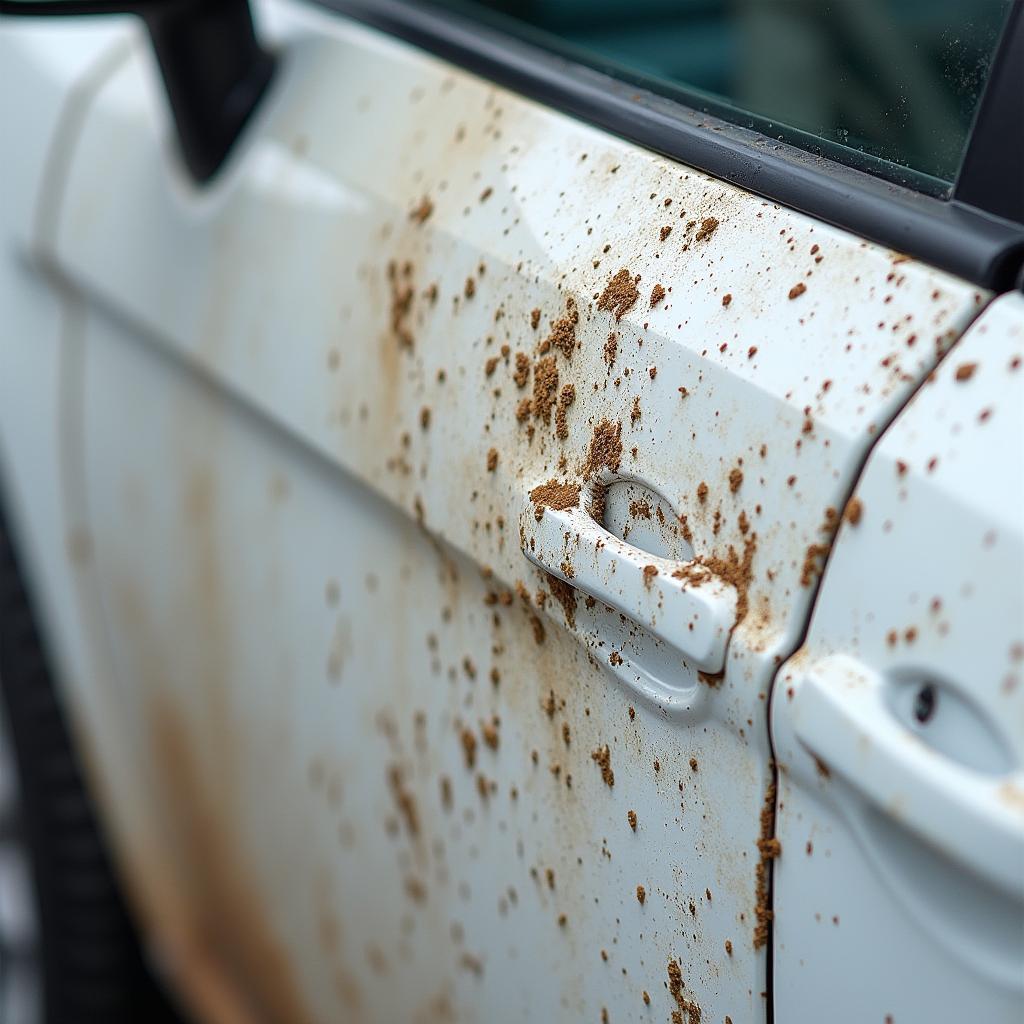 Car Door with Mold Growth