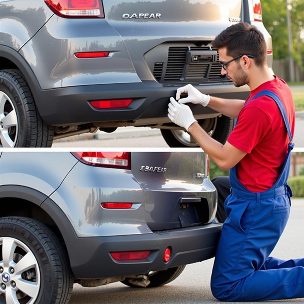 New car bumper installation in Fort Worth