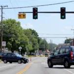 Traffic Light Accident Scene in NJ