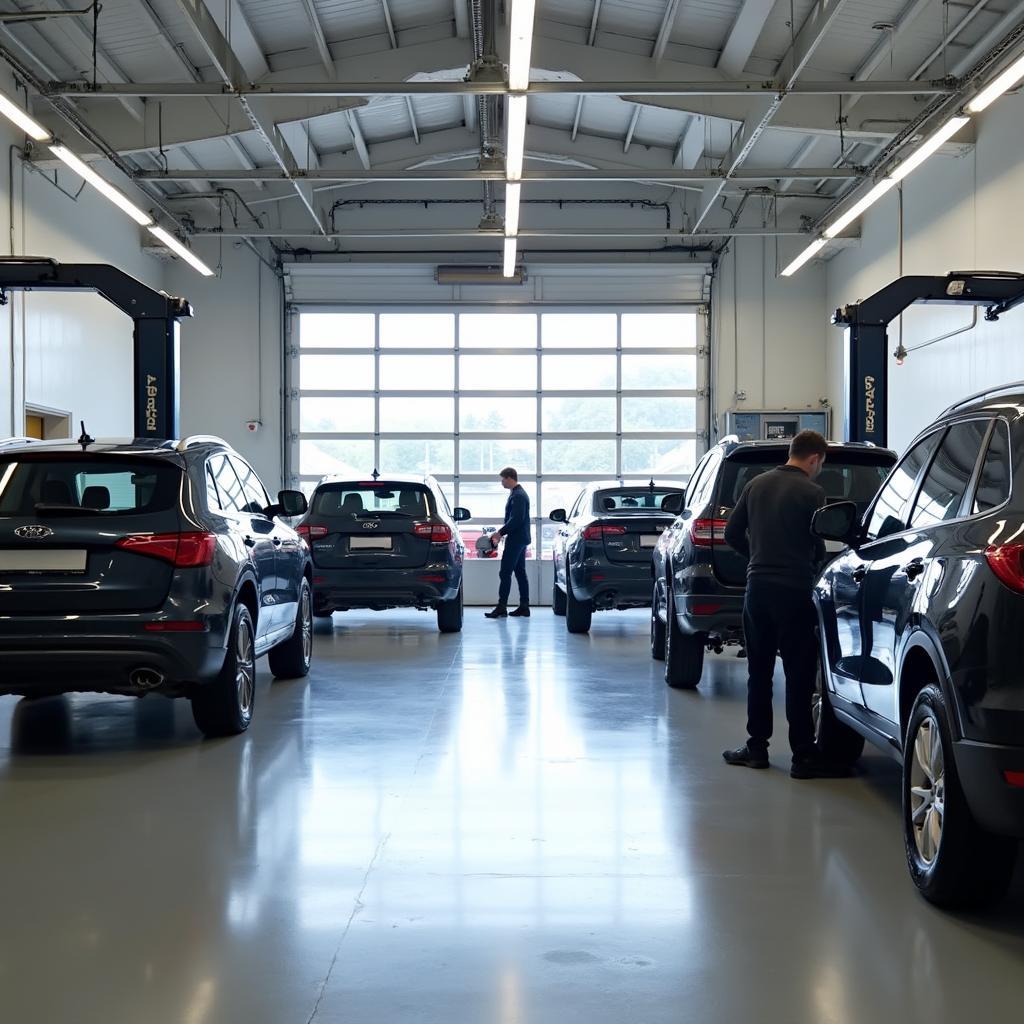 Modern car body repair shop in Northfleet