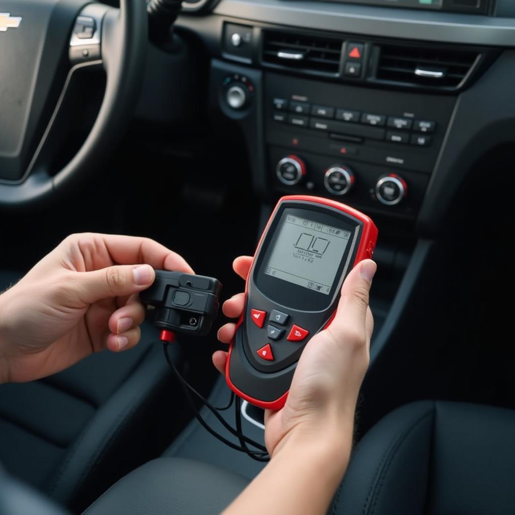 Hand Holding an OBD Scanner