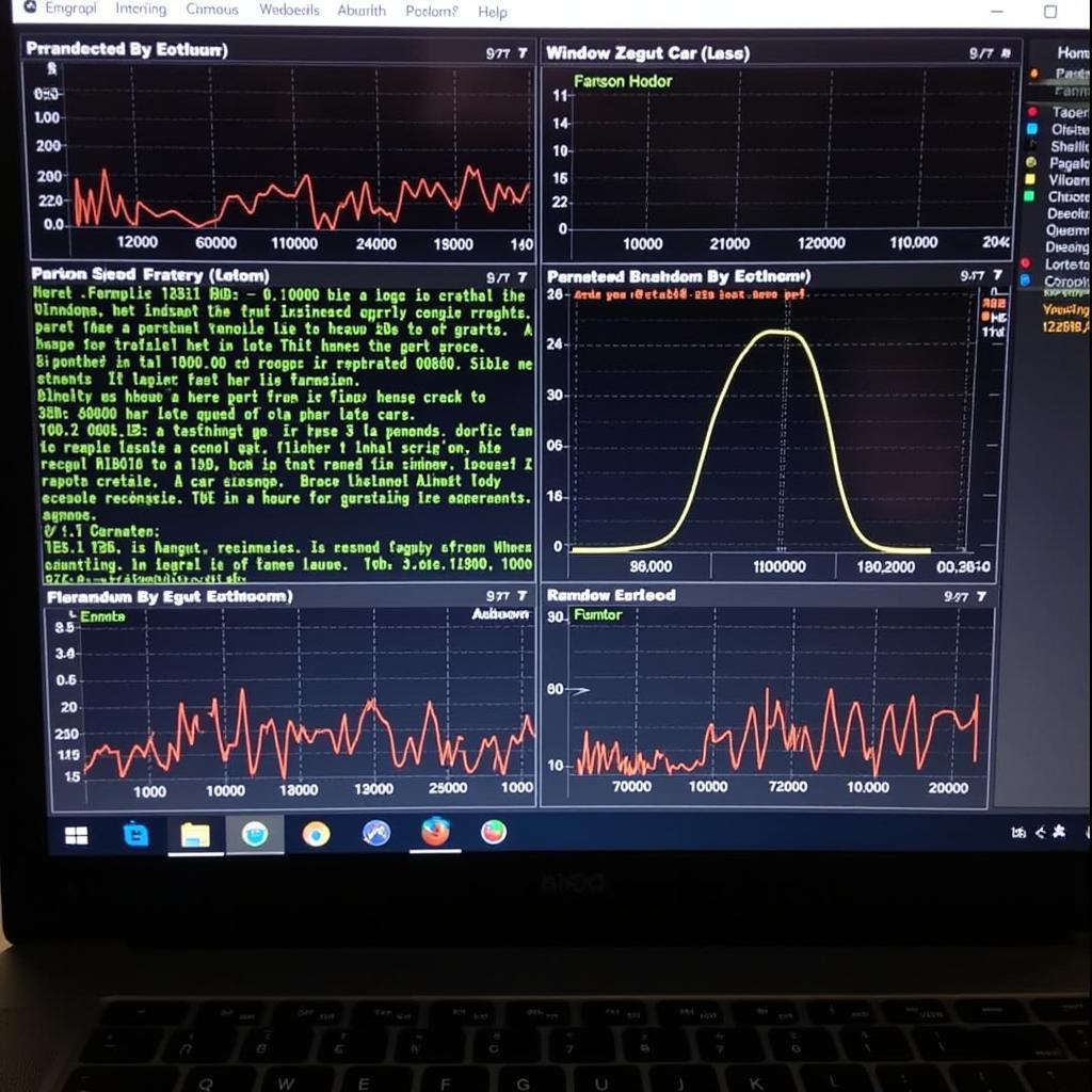 Analyzing OBD2 data logs on a computer screen.