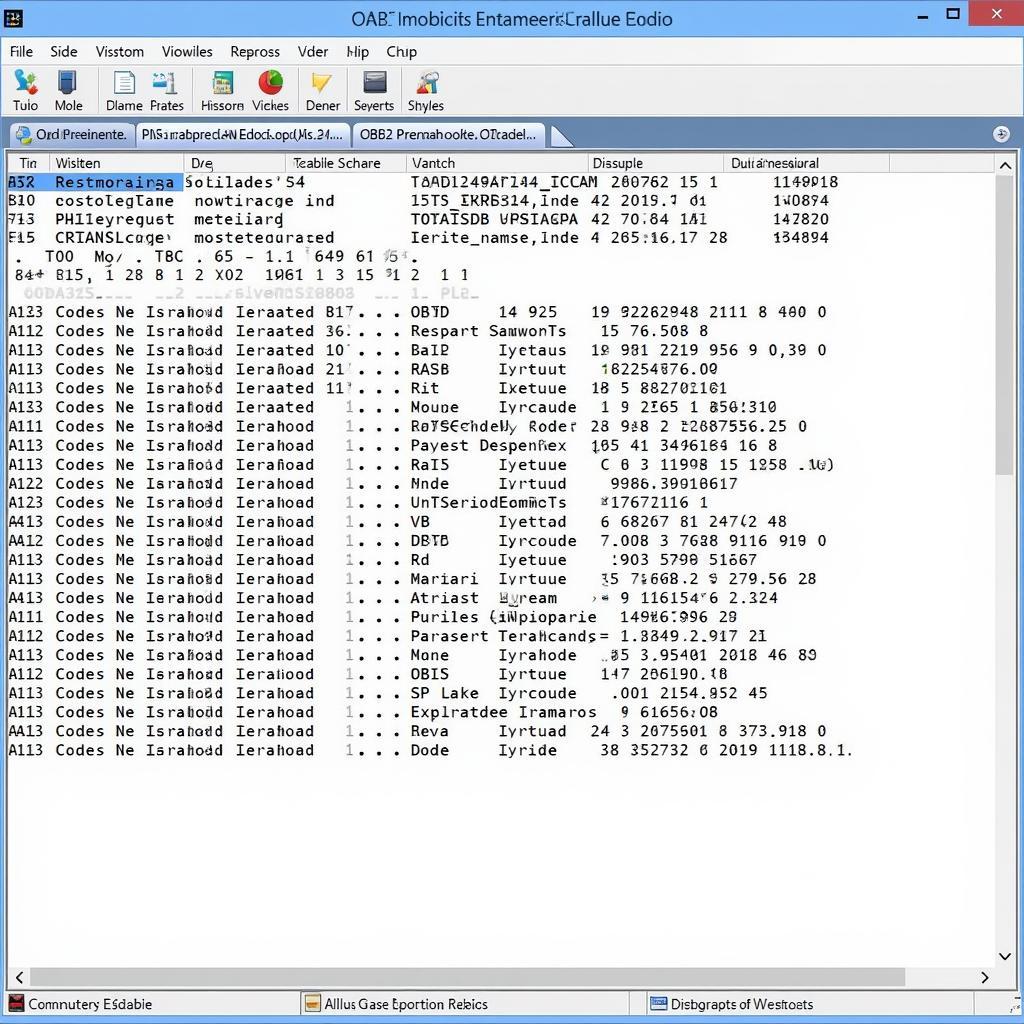 OBD2 diagnostic software interface