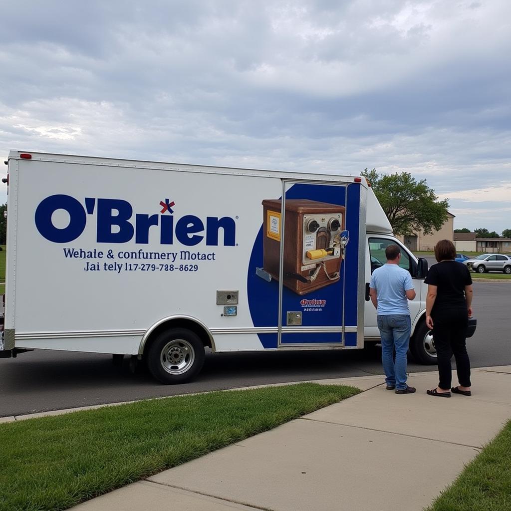 O'Brien mobile repair unit servicing a car window