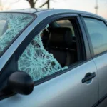 Car with Damaged Window in OKC