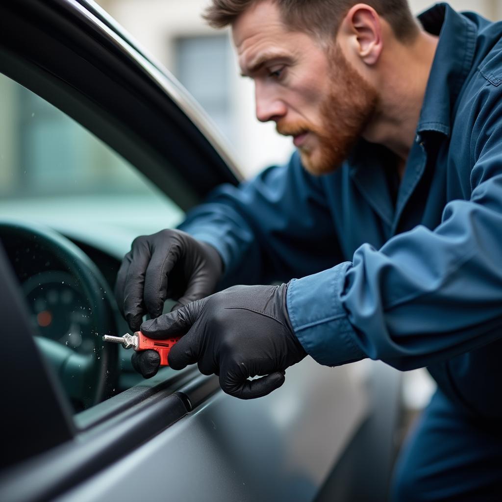 On Site Car Window Repair Technician