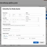 Car body repair online quote form