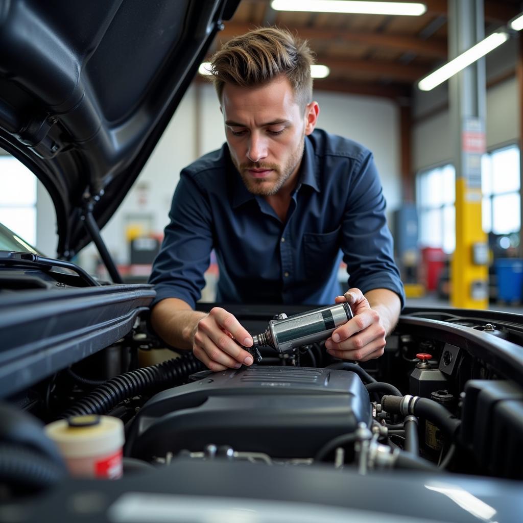 Oxford Car AC Repair Shop Technician at Work