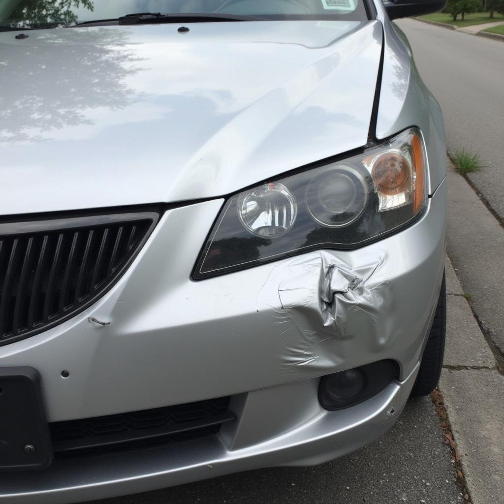 Car with bodywork damage in Pinner