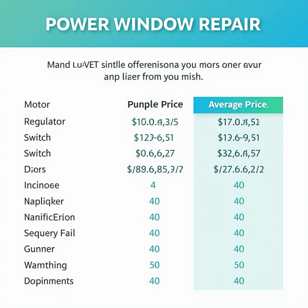 Comparing Costs of Power Window Repair Components