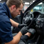 Technician repairing a power window in North Las Vegas