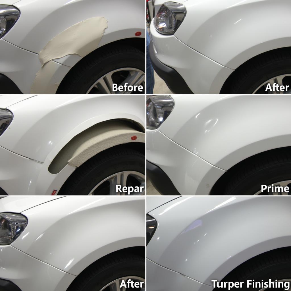 A car undergoing professional car body repair