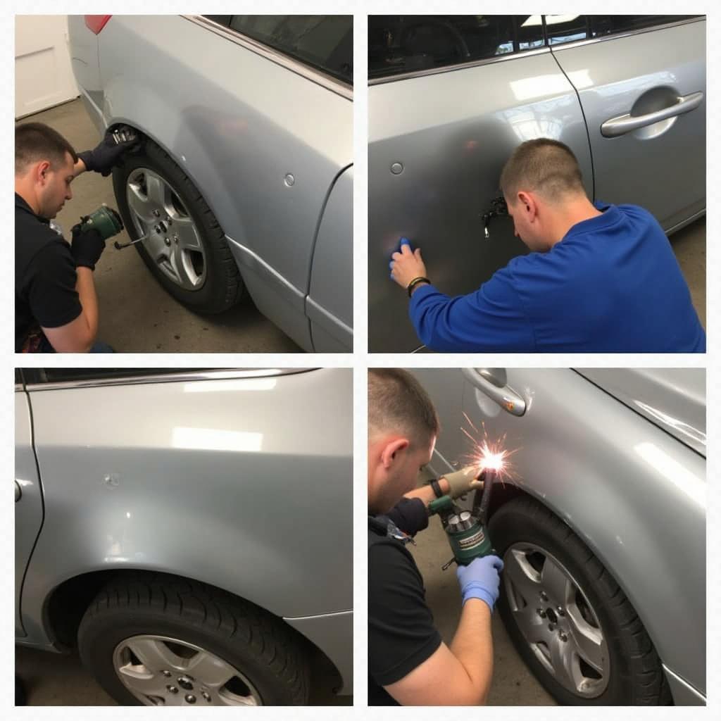 Professional car body repair techniques