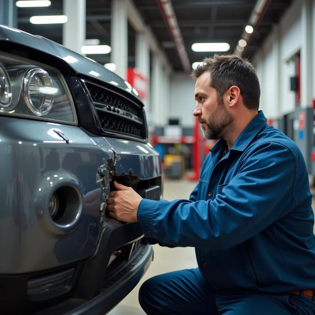 Professional Car Bumper Repair Technician