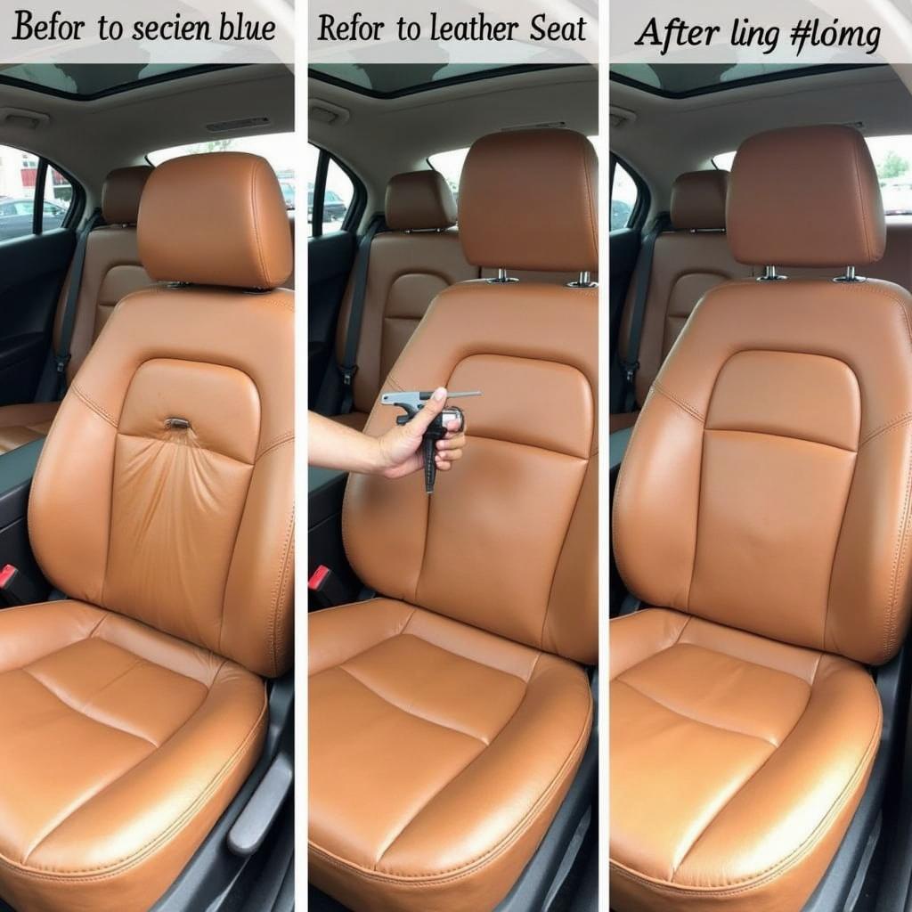 Professional Repairing Damaged Tan Leather Seats in an Alfa Romeo GTV