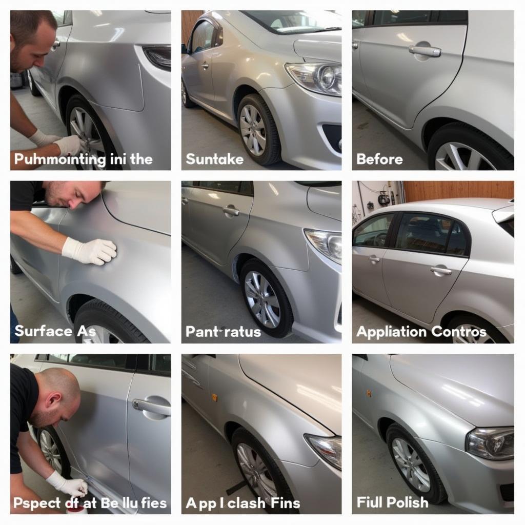 Step-by-step process of professional car paint repair in Colchester, highlighting the meticulous approach and attention to detail.