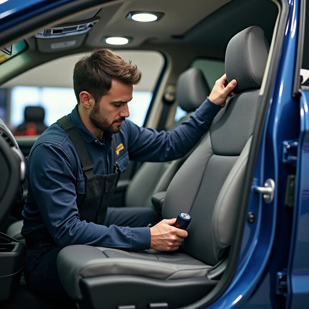 Professional Repairing a Car Seat in Buffalo