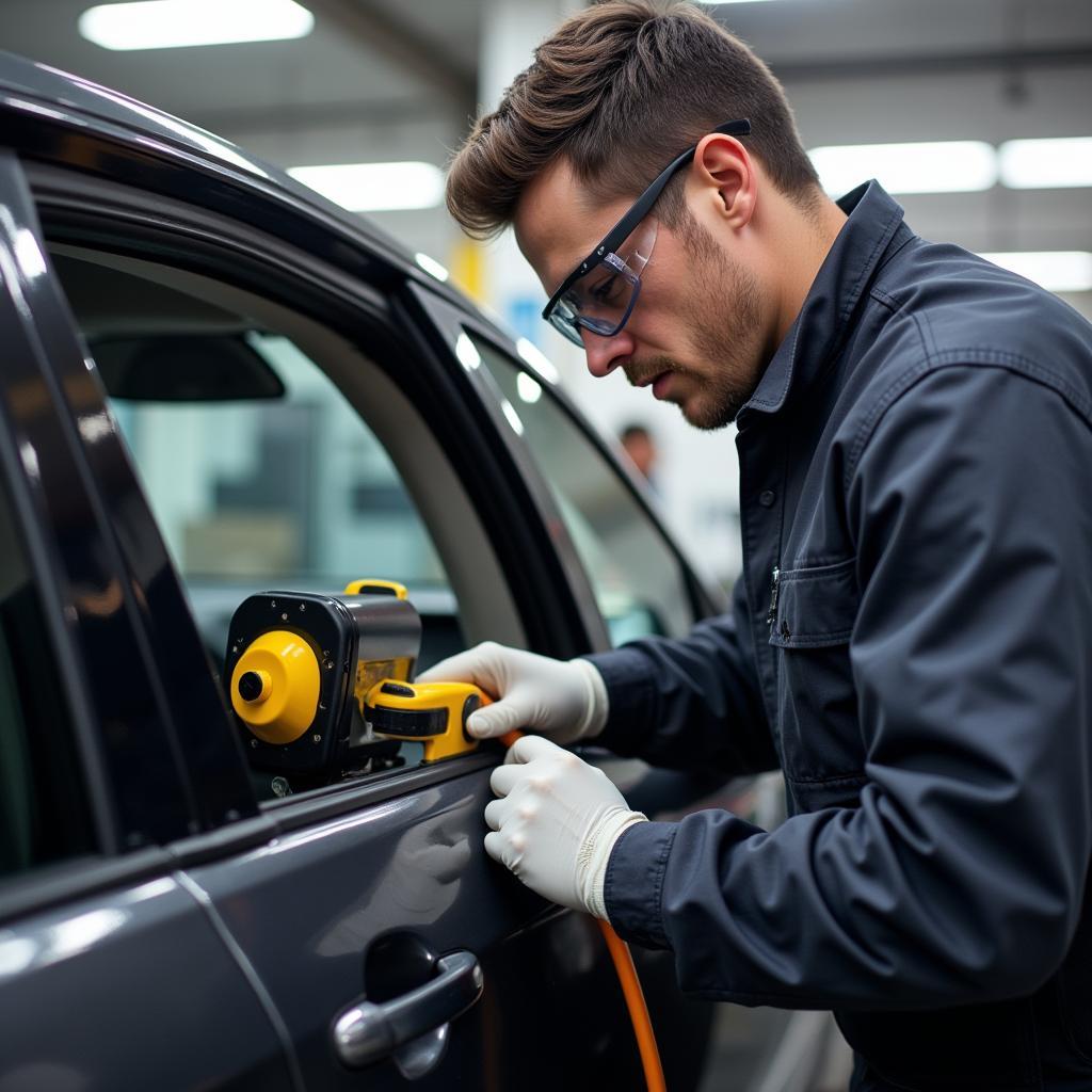 Professional Car Window Repair Technician