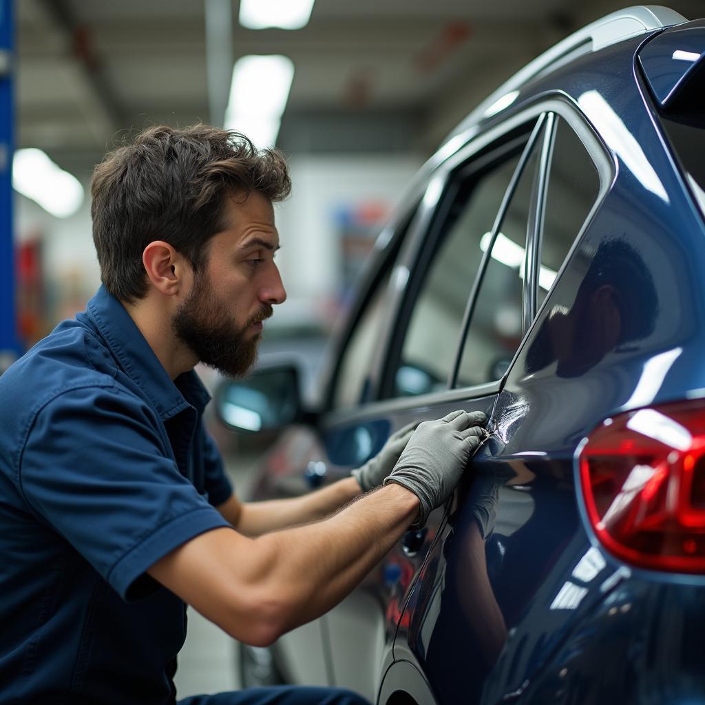 Professional Repairing Plastic Window Trim on Car