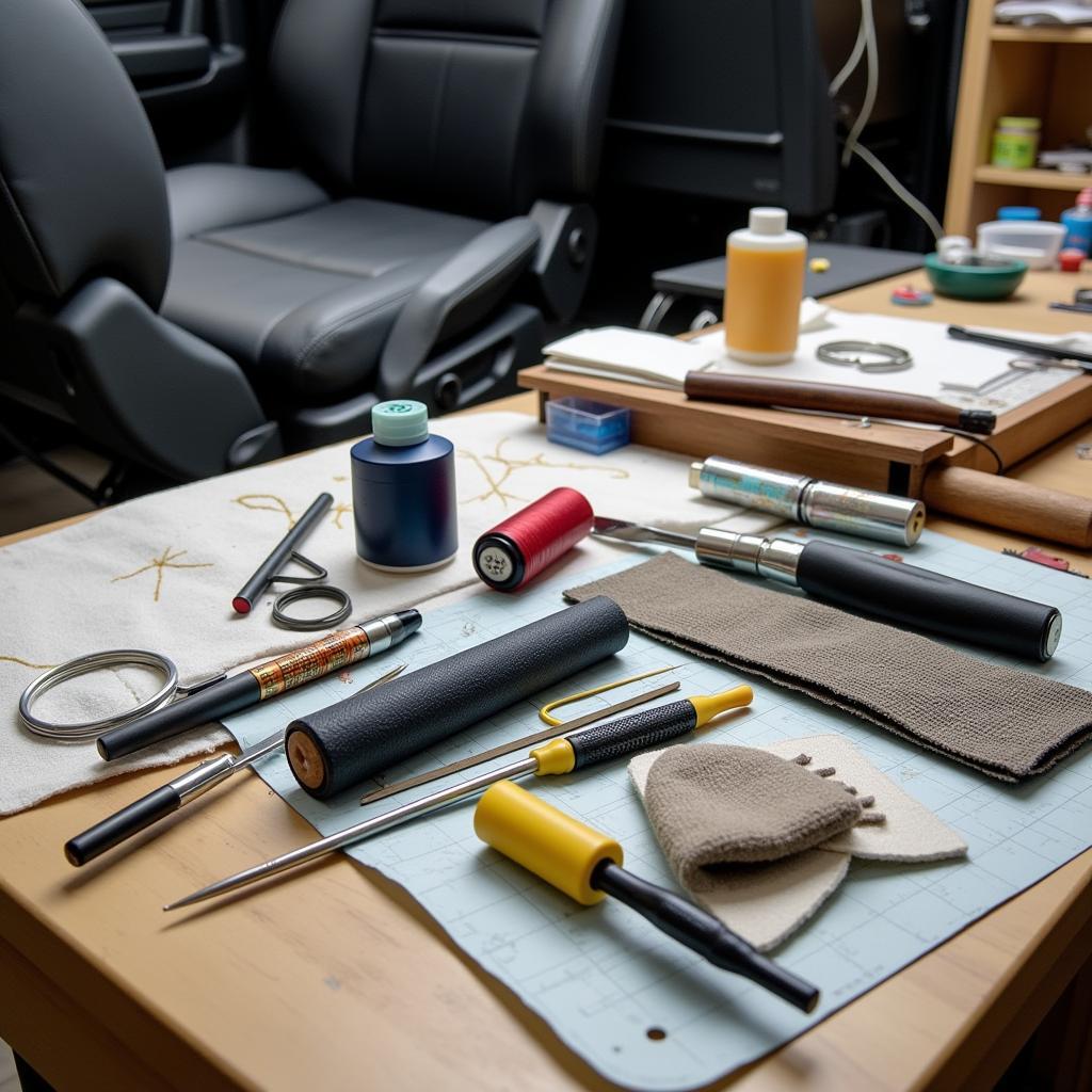 Professional Upholsterer's Tools for Vinyl Car Seat Repair