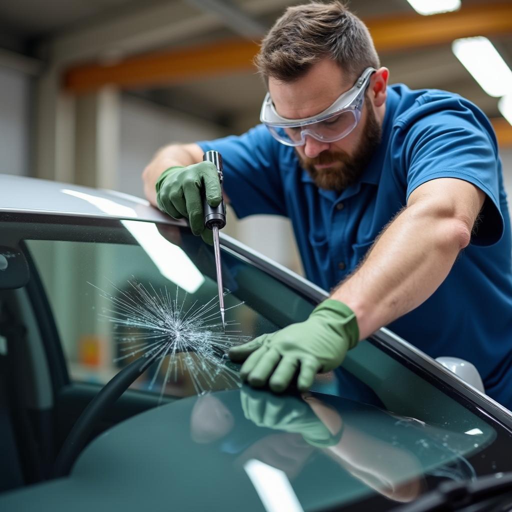 Professional Windshield Repair Technician