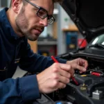 Qualified Auto Electrician in York Working on a Car