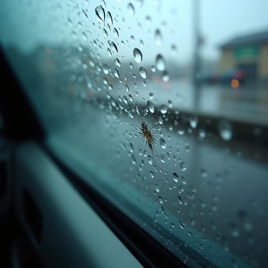 Rain Pressure on Windshield Chip