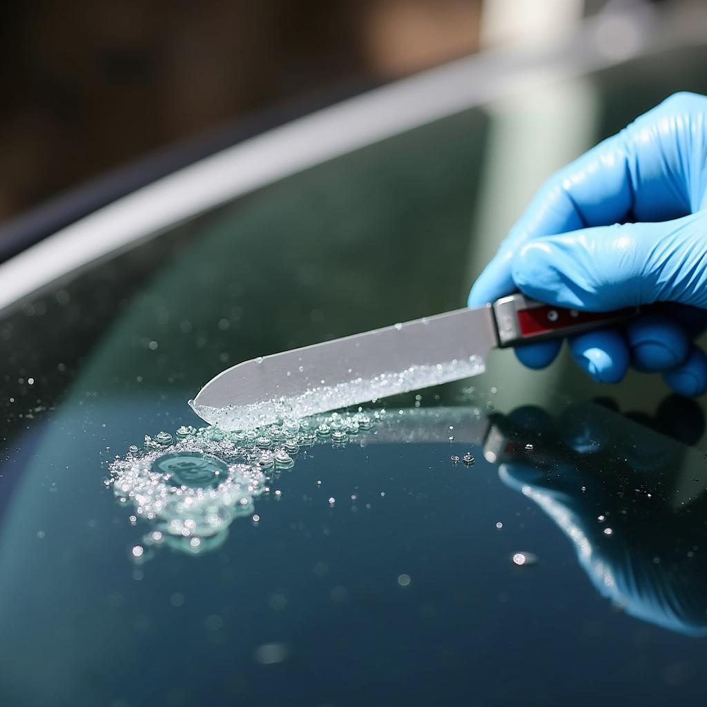 Removing Excess Resin Car Window Repair