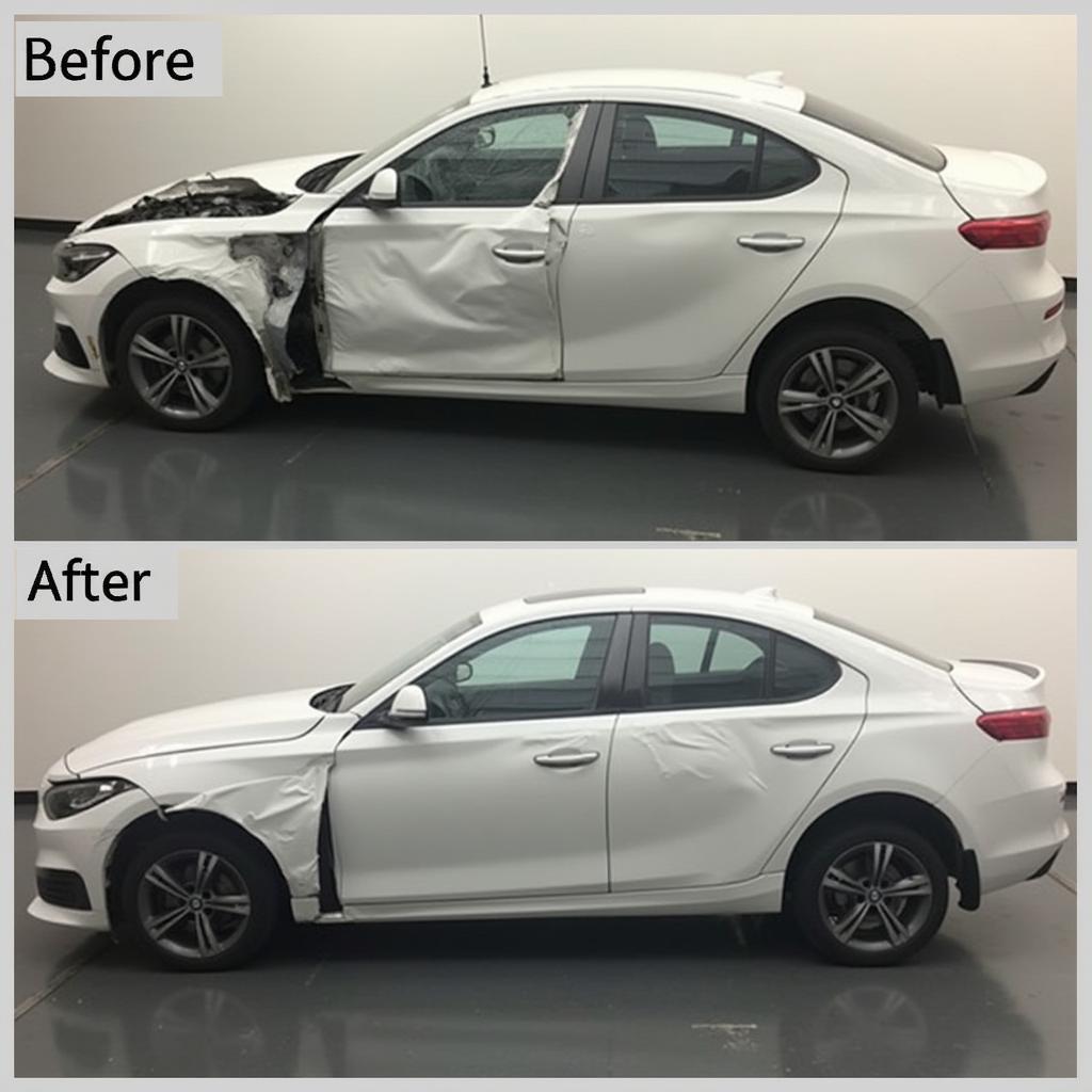 Repaired Aluminium Car Body