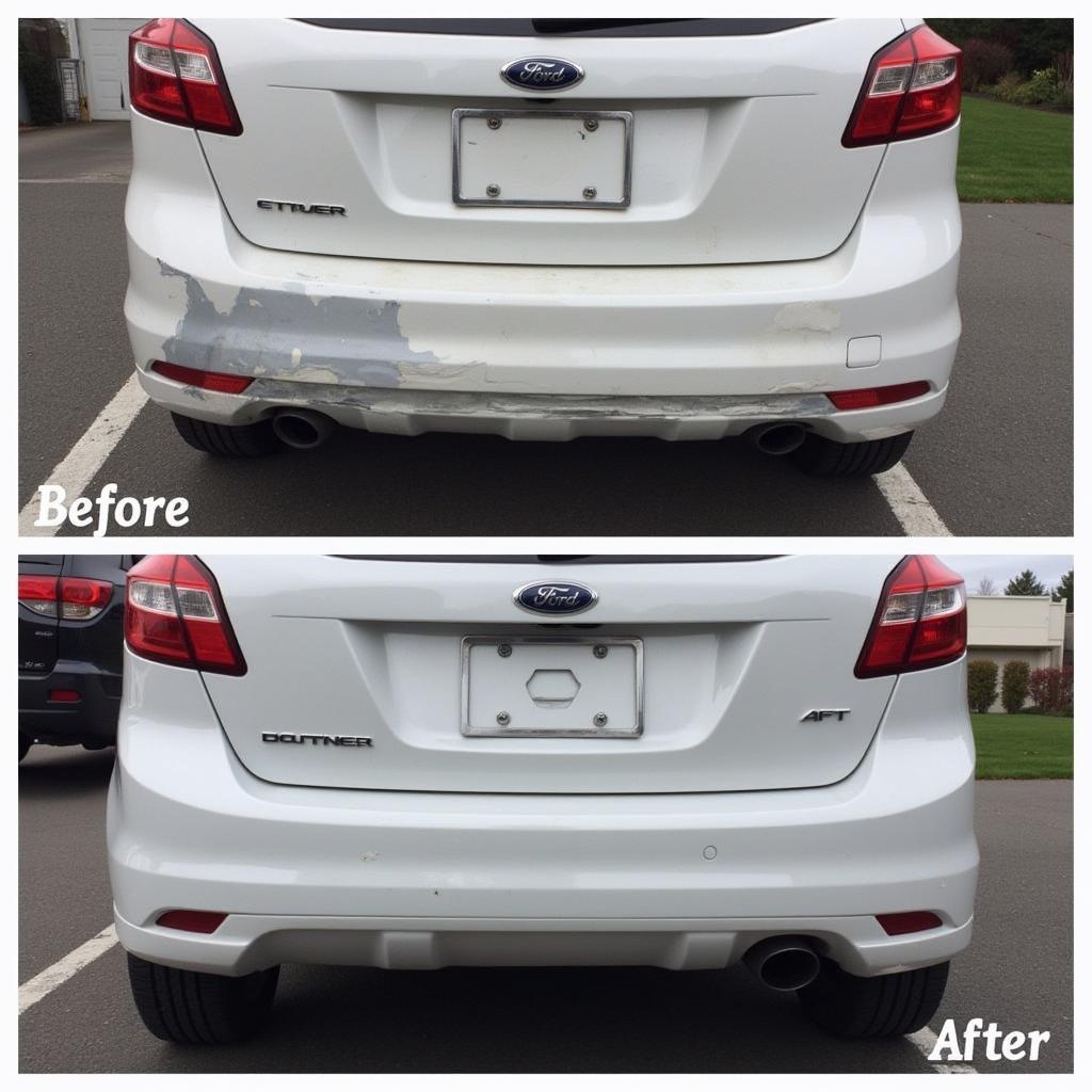 Repaired Car Bumper - Before & After