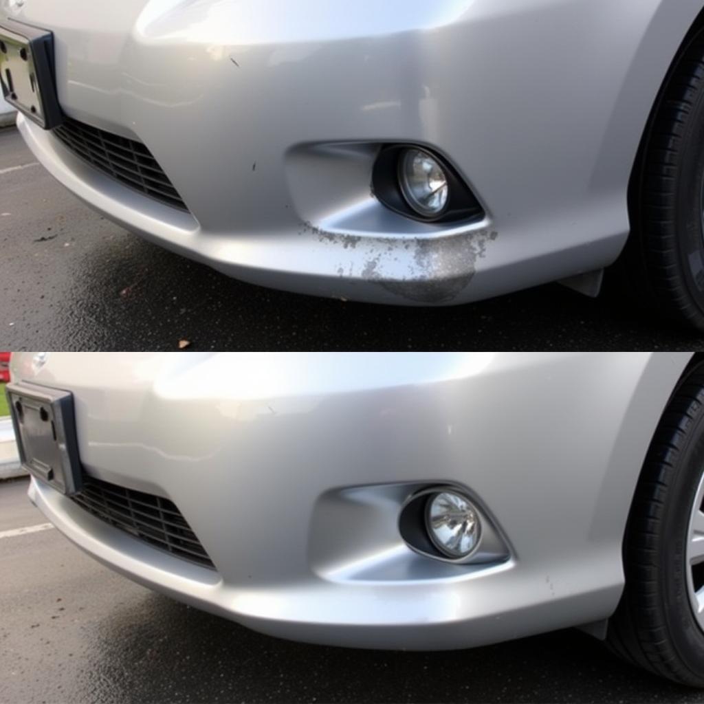 Repaired Car Bumper with Body Schutz Finish