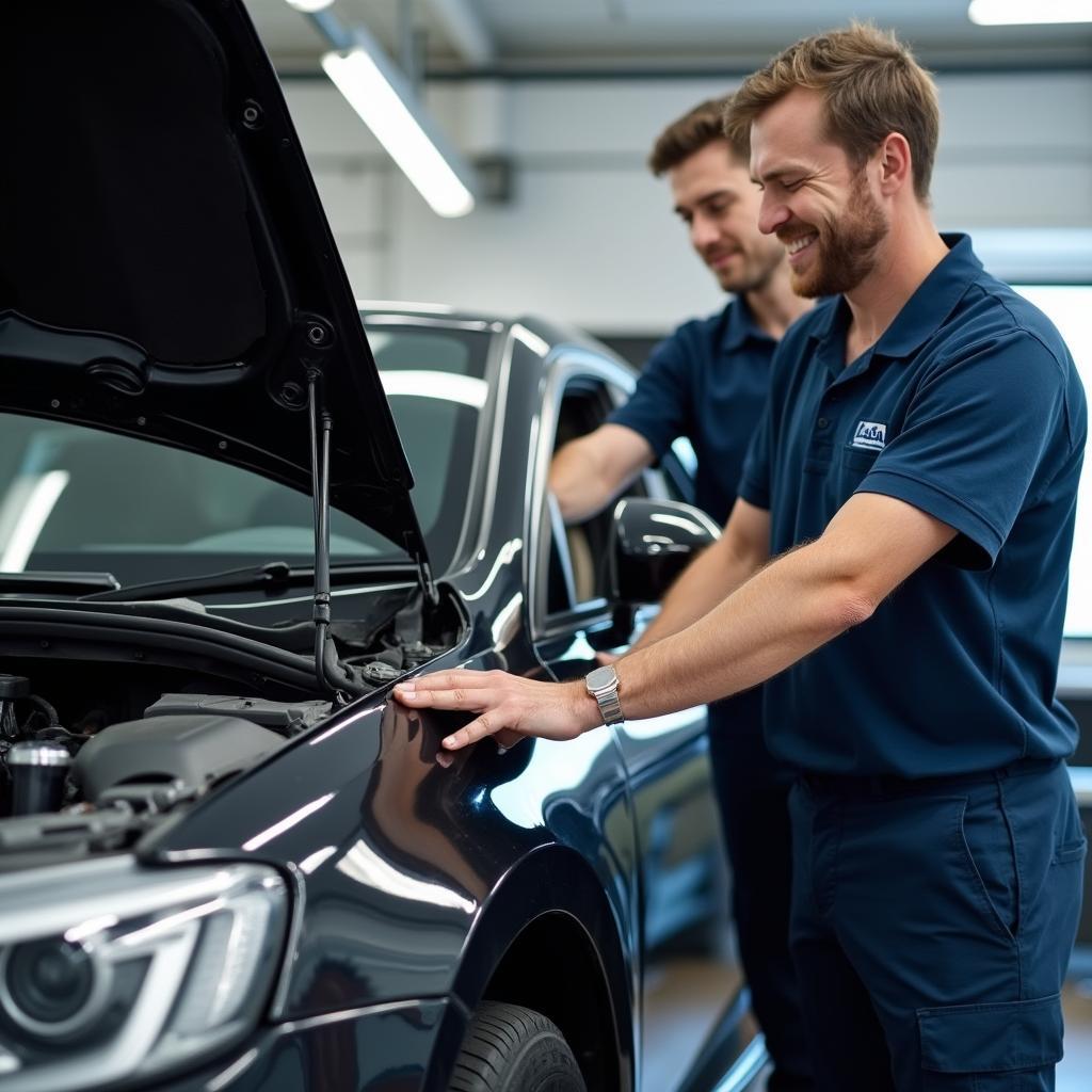 Final inspection of a repaired car