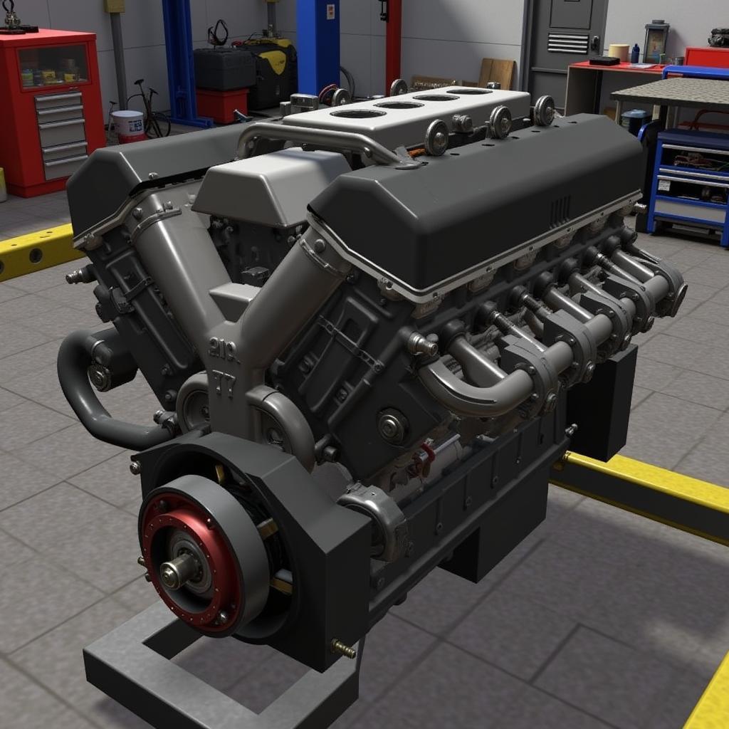 A Repaired Engine in Car Mechanic Simulator 2015