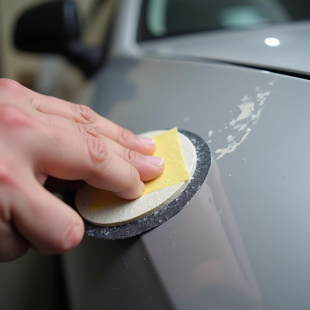 Repairing Car Scratch: Sanding